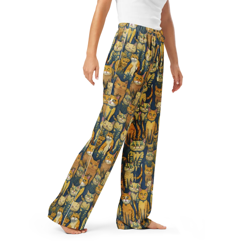 Velvet Cat Parade on Women's Pajama Pants — Right Front