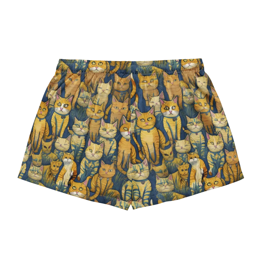 Velvet Cat Parade on Women's Pajama Shorts — Back