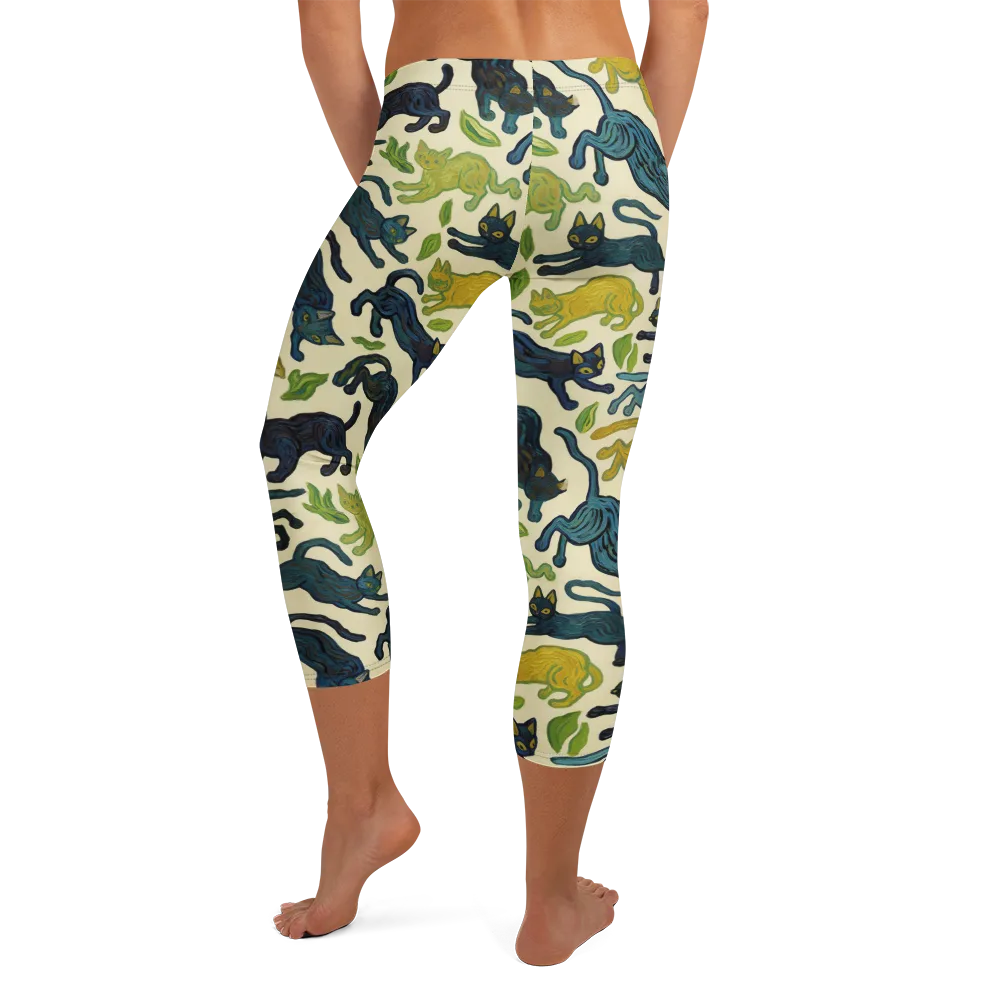 Velvet Alley Cats on Capri Leggings — Back