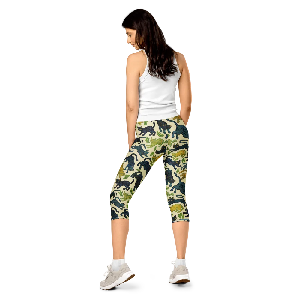 Velvet Alley Cats on Capri Leggings — Back