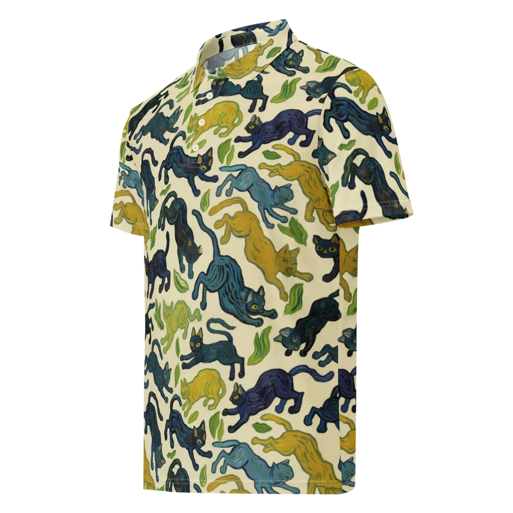 Velvet Alley Cats on Men's Slim Fit Polo Shirt — Left Front