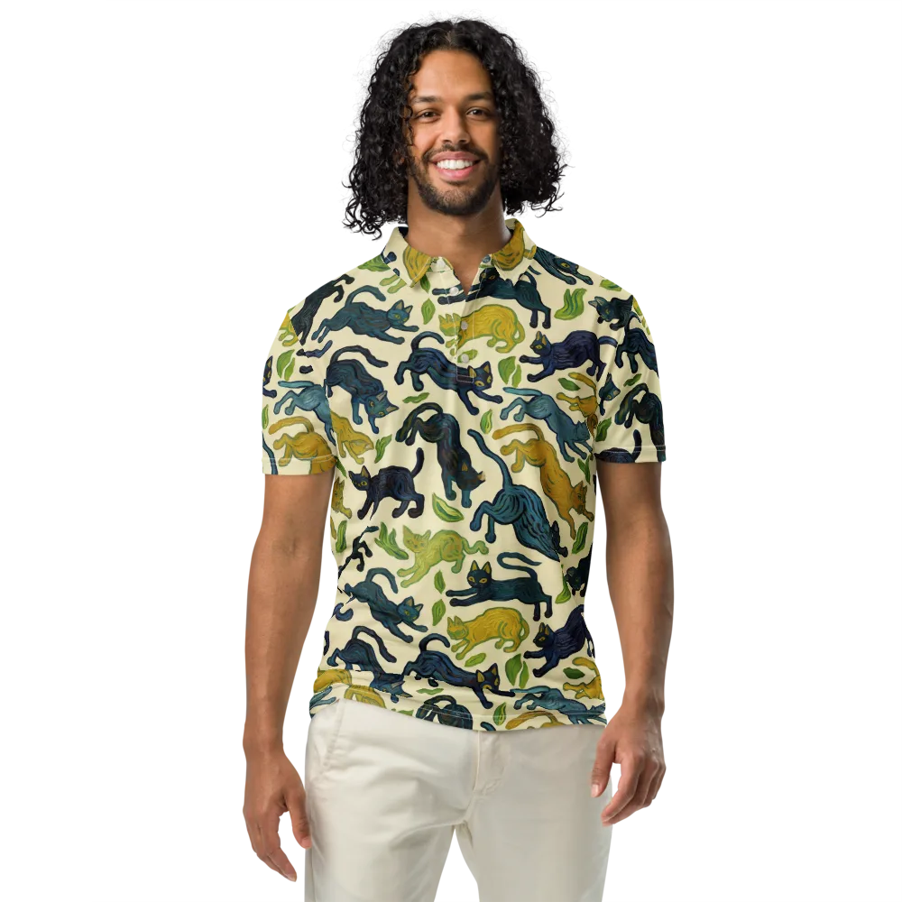 Velvet Alley Cats on Men's Slim Fit Polo Shirt — Front