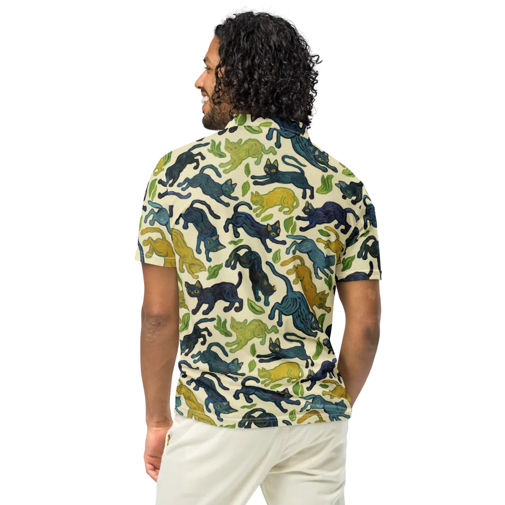 Velvet Alley Cats on Men's Slim Fit Polo Shirt — Back