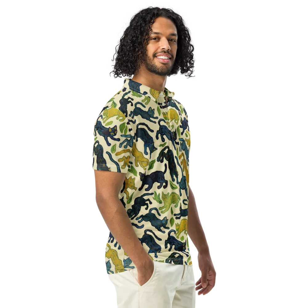 Velvet Alley Cats on Men's Slim Fit Polo Shirt — Right Front