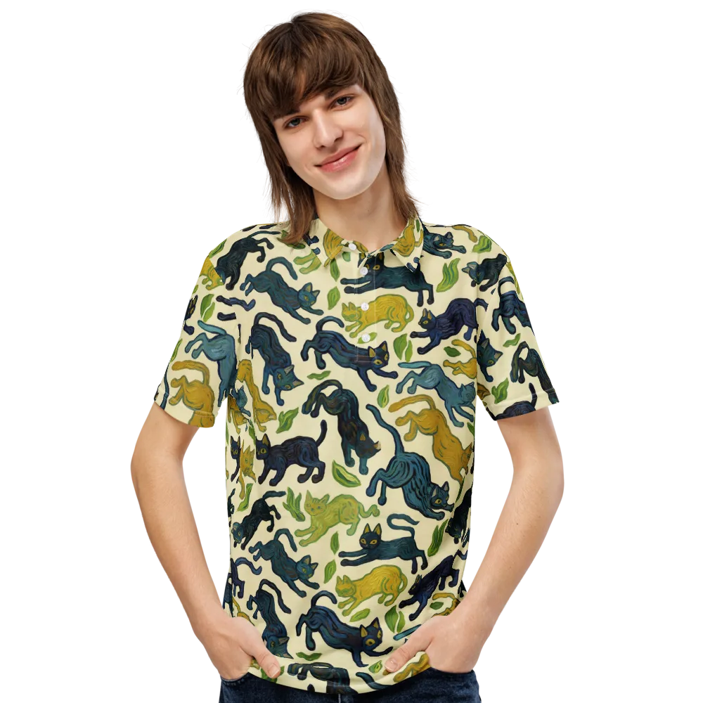 Velvet Alley Cats on Men's Slim Fit Polo Shirt — Front