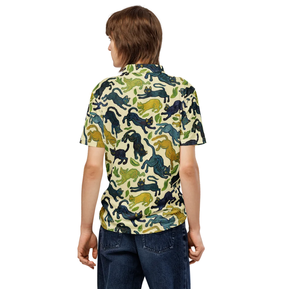 Velvet Alley Cats on Men's Slim Fit Polo Shirt — Back