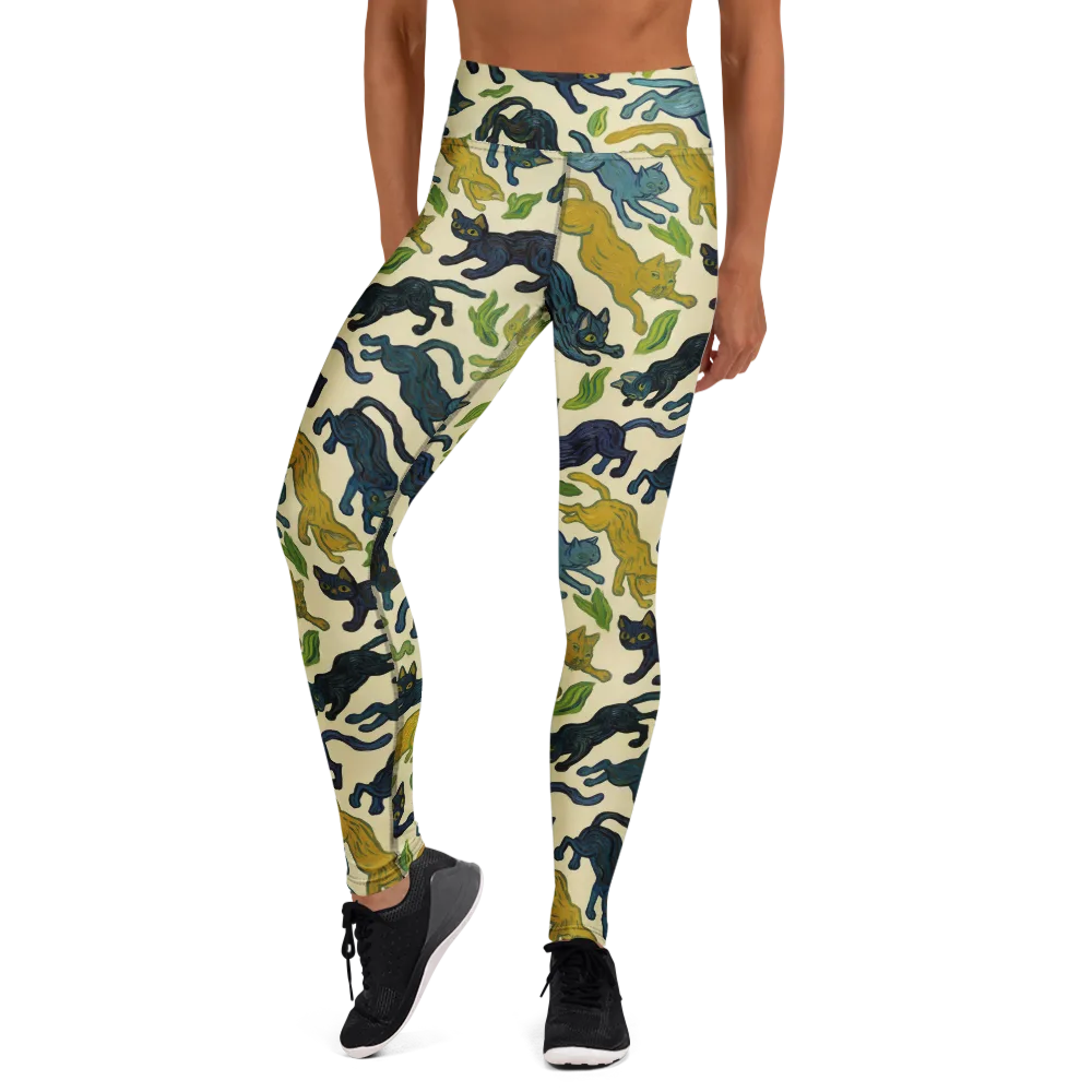 Velvet Alley Cats on Yoga Leggings — Front