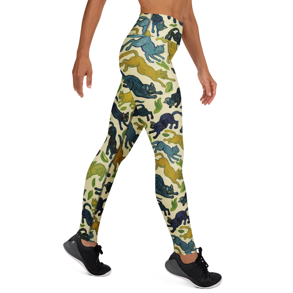 Velvet Alley Cats on Yoga Leggings — Right