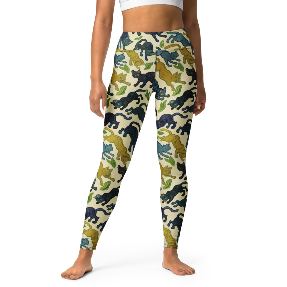 Velvet Alley Cats on Yoga Leggings — Front