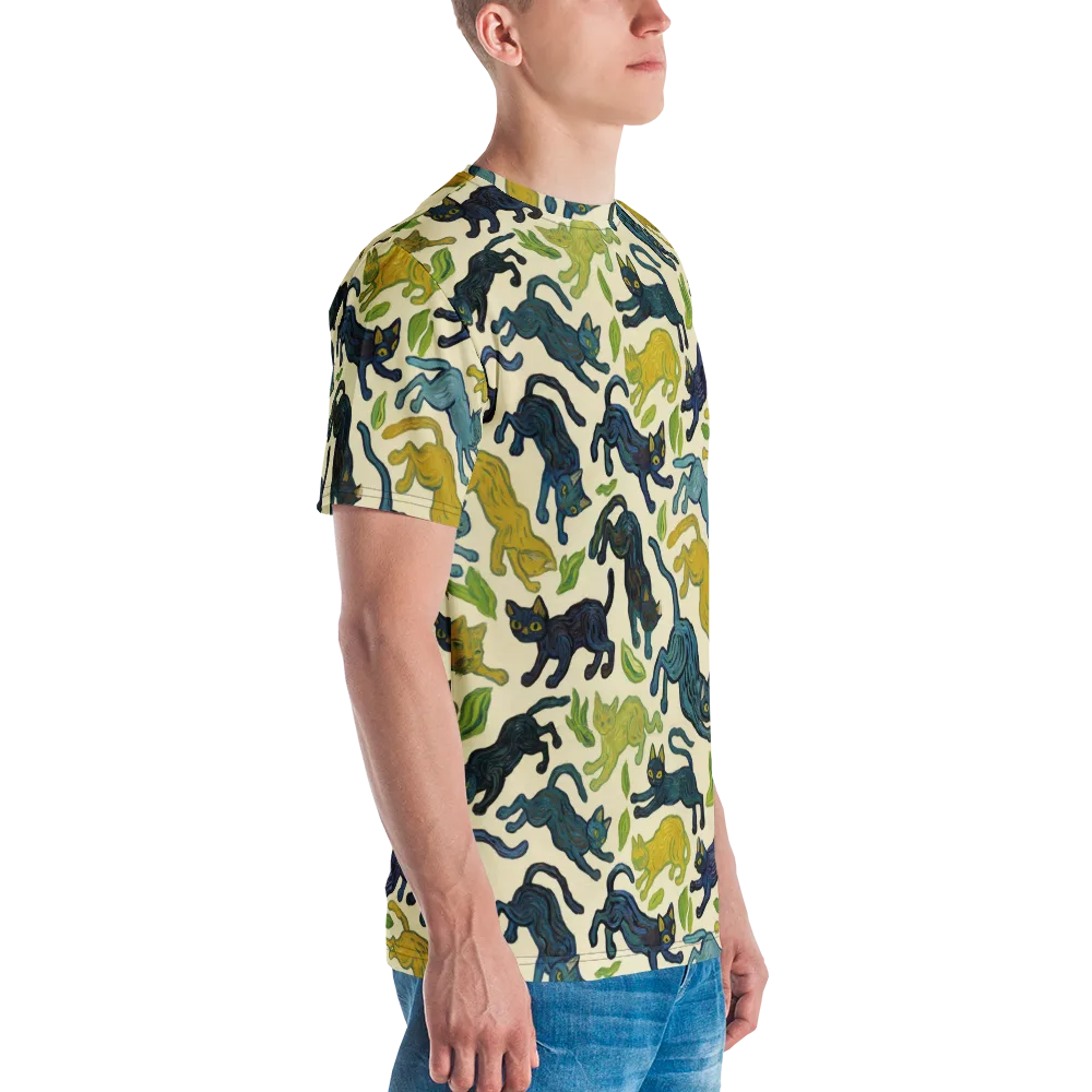 Velvet Alley Cats on Men's Crew Neck T-Shirt — Right