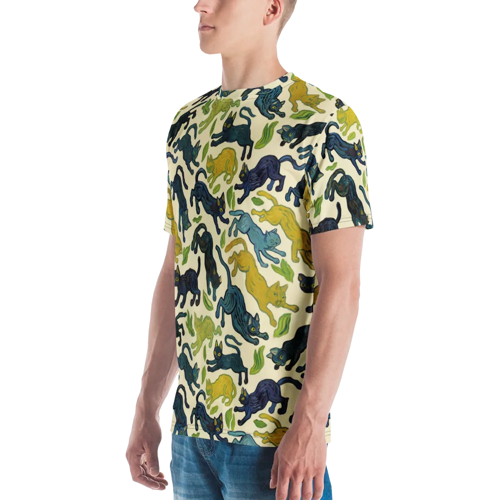 Velvet Alley Cats on Men's Crew Neck T-Shirt — Left