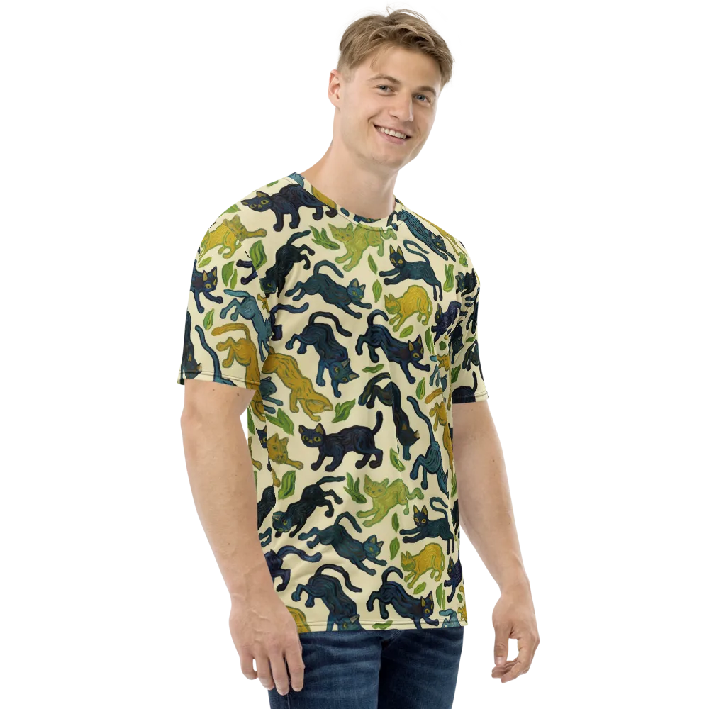 Velvet Alley Cats on Men's Crew Neck T-Shirt — Right