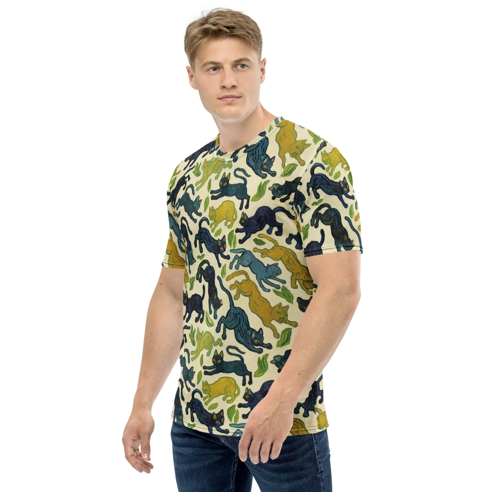 Velvet Alley Cats on Men's Crew Neck T-Shirt — Left
