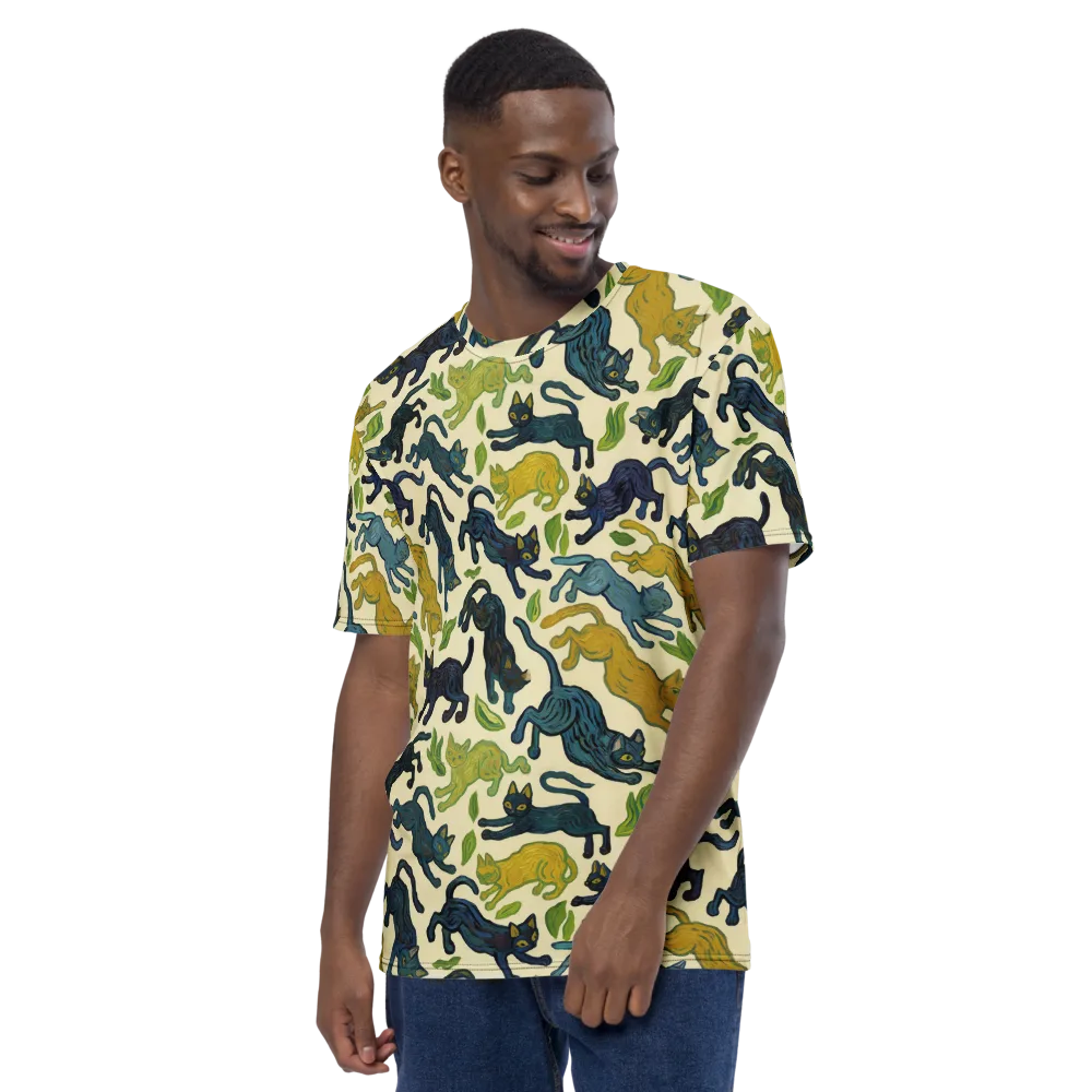 Velvet Alley Cats on Men's Crew Neck T-Shirt — Left