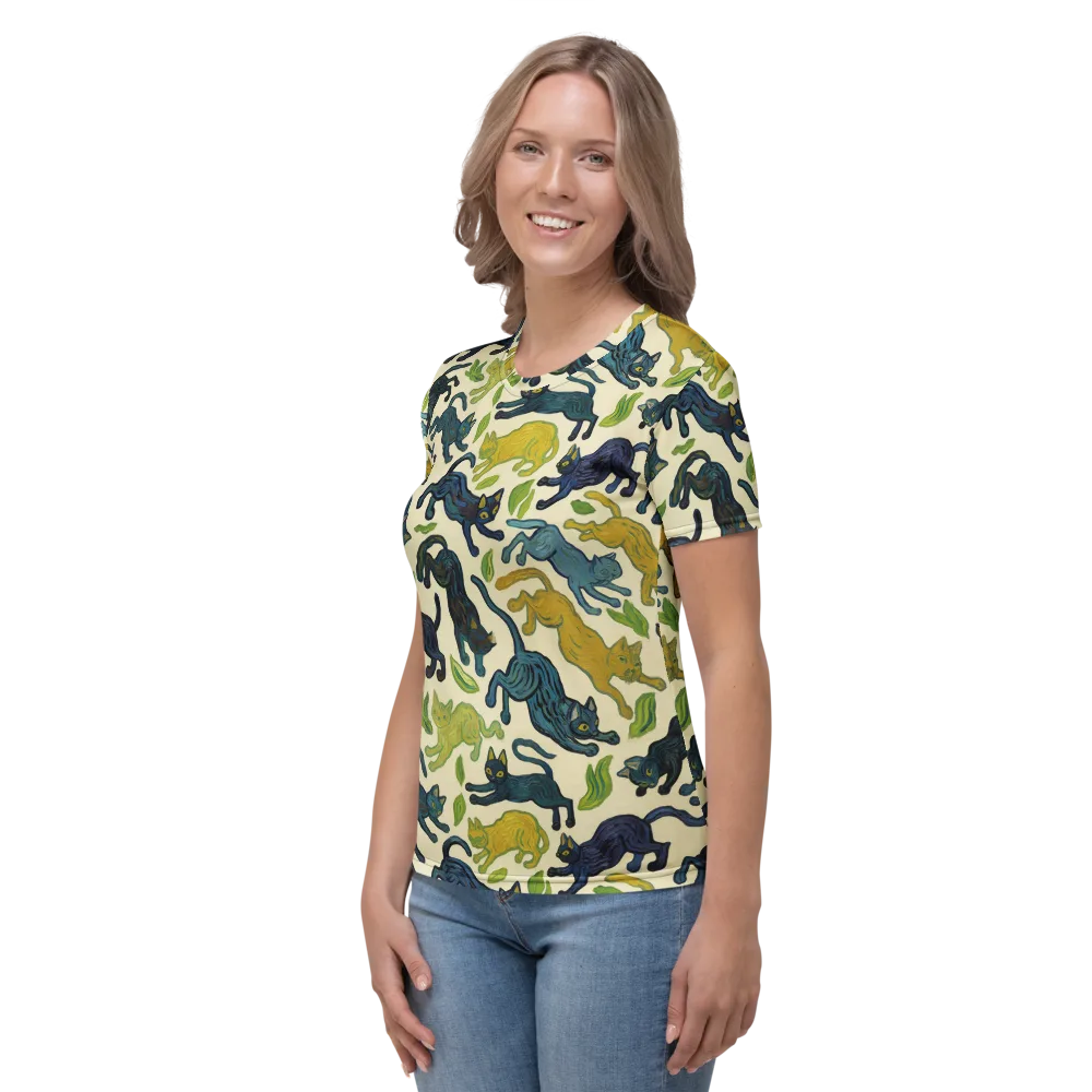 Velvet Alley Cats on Women's Crew Neck T-Shirt — Left