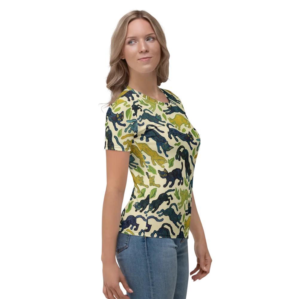 Velvet Alley Cats on Women's Crew Neck T-Shirt — Right