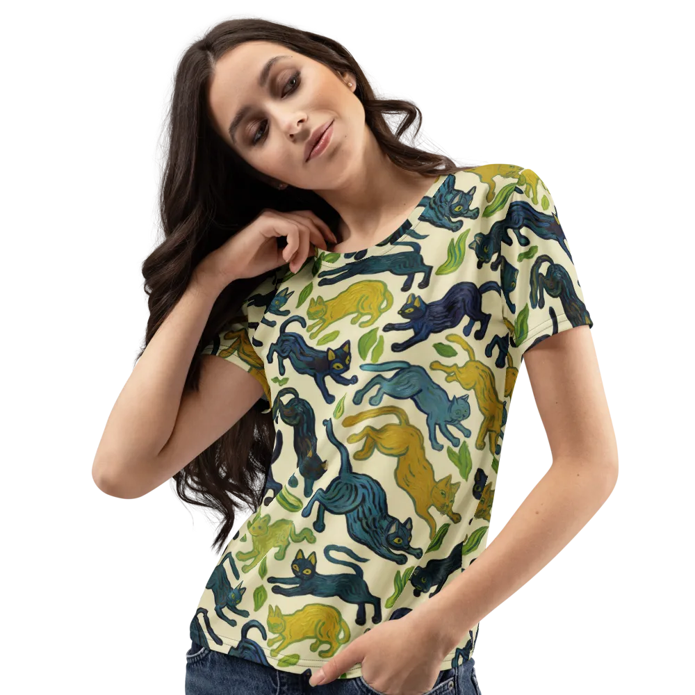 Velvet Alley Cats on Women's Crew Neck T-Shirt — Left Front
