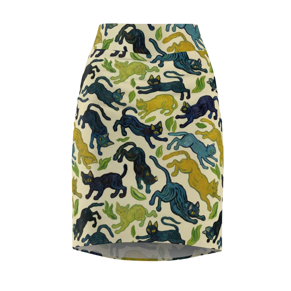 Velvet Alley Cats on Pencil Skirt — Front