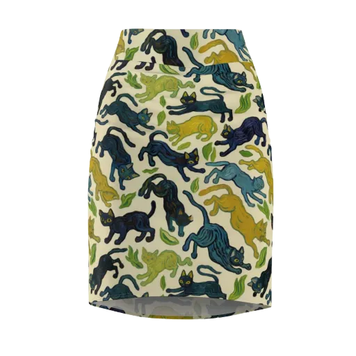 Velvet Alley Cats on a Pencil Skirt