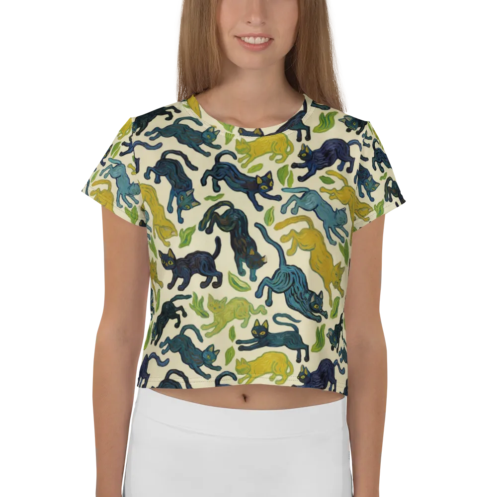 Velvet Alley Cats on Crop Tee — Front