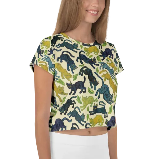 Velvet Alley Cats on a Crop Tee