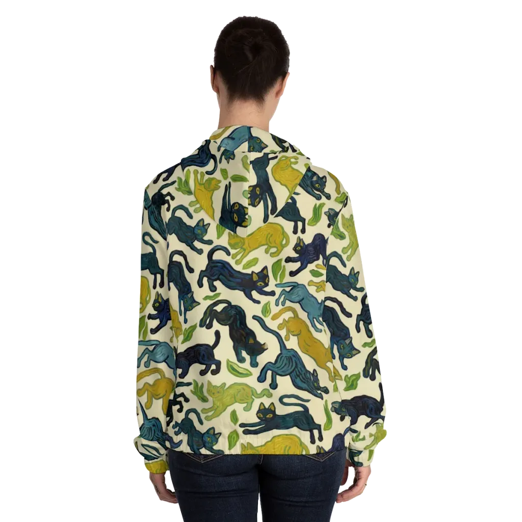 Velvet Alley Cats on Women's Full-Zip Hoodie — Back On Person