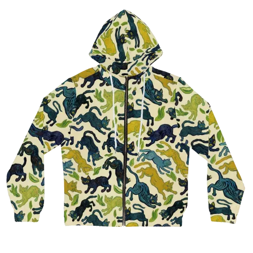 Velvet Alley Cats on a Women's Full-Zip Hoodie