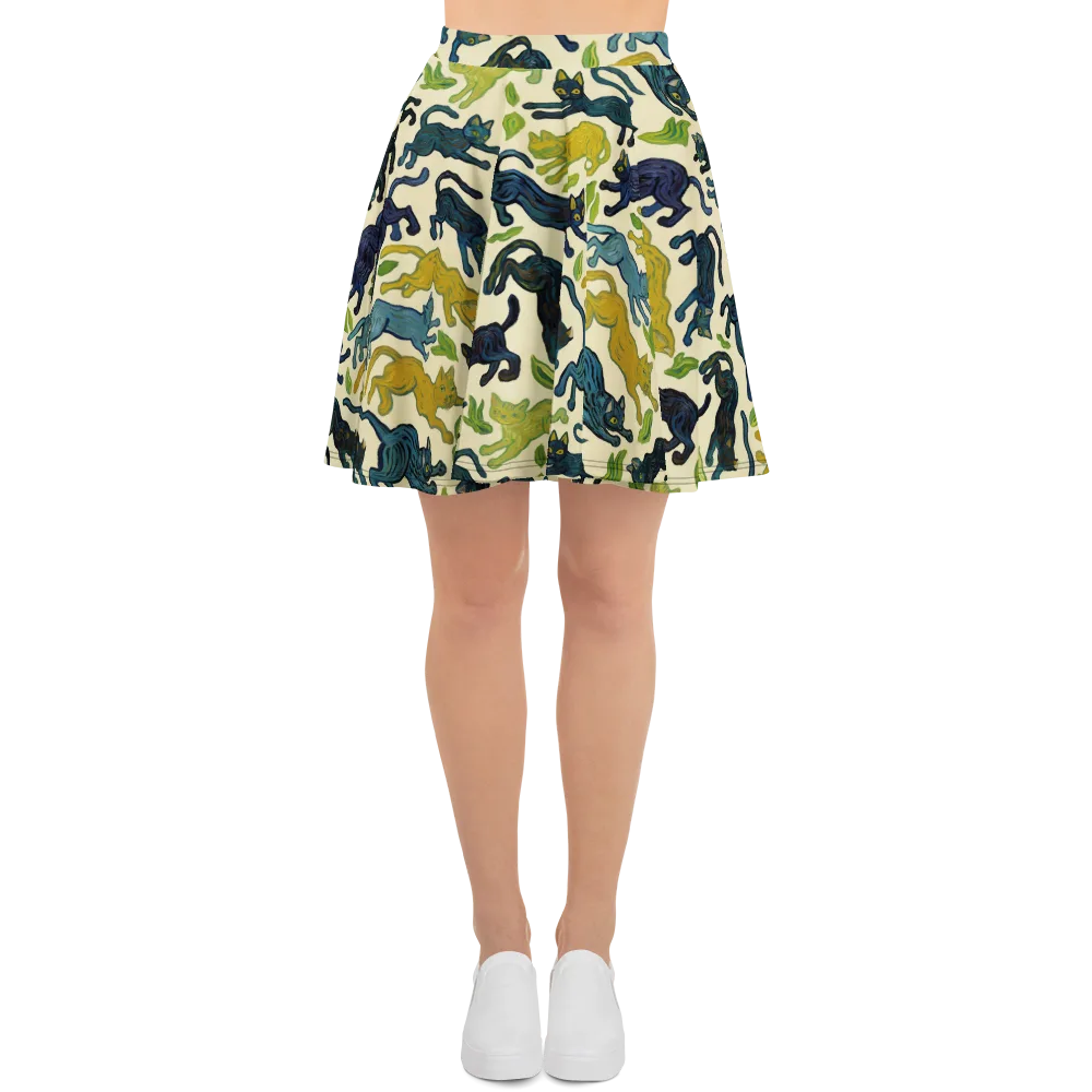 Velvet Alley Cats on Skater Skirt — Front