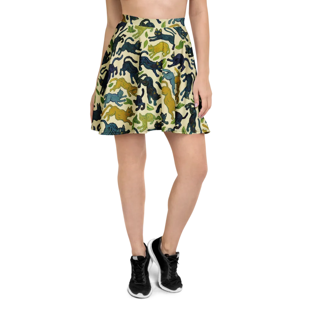 Velvet Alley Cats on Skater Skirt — Front