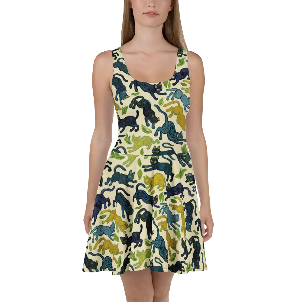 Velvet Alley Cats on Skater Dress — Front
