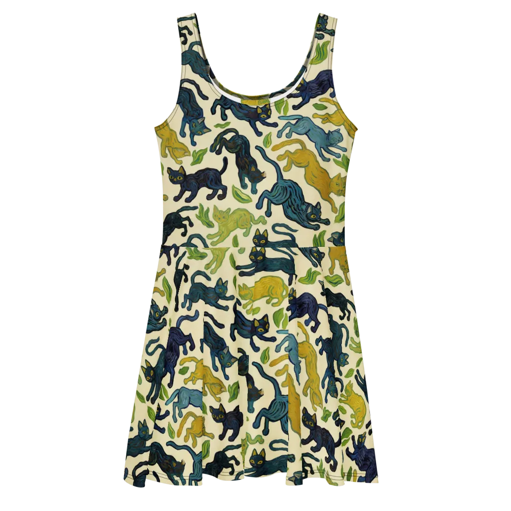 Velvet Alley Cats on Skater Dress — Front
