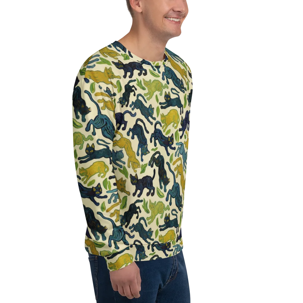 Velvet Alley Cats on Sweatshirt — Right Front