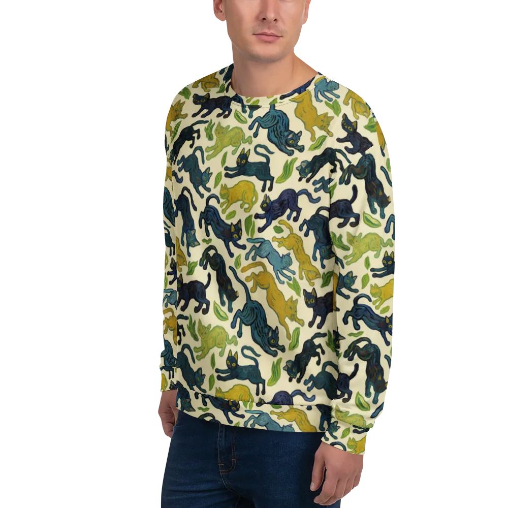 Velvet Alley Cats on Sweatshirt — Left Front