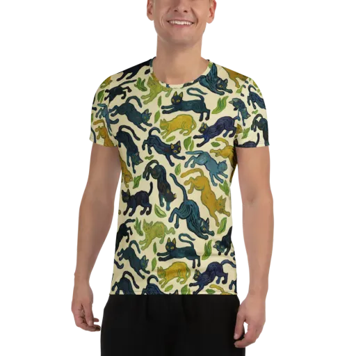 Velvet Alley Cats on a Men's Athletic T-Shirt