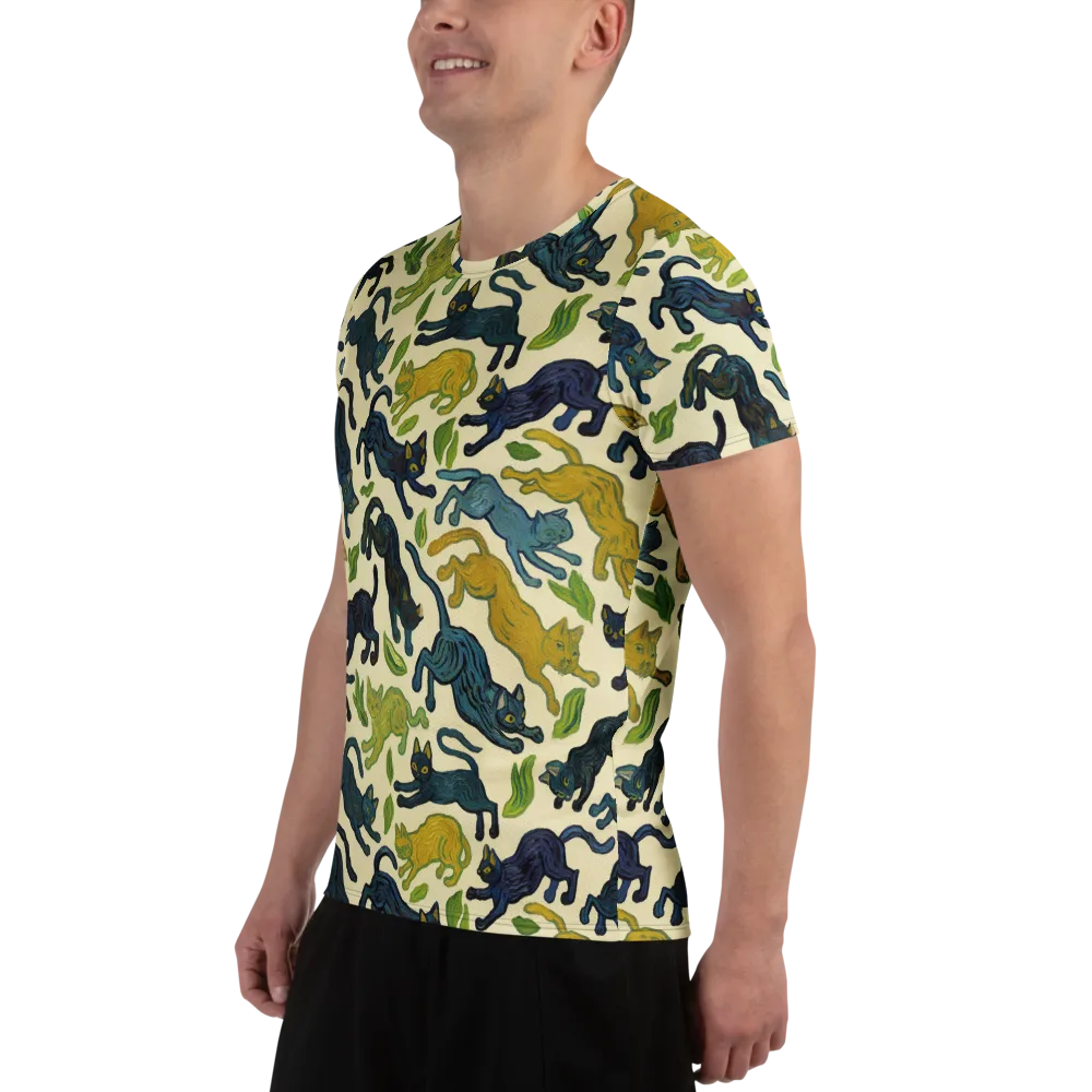 Velvet Alley Cats on Men's Athletic T-Shirt — Left