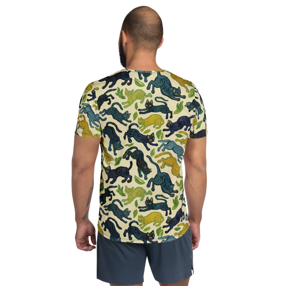 Velvet Alley Cats on Men's Athletic T-Shirt — Back