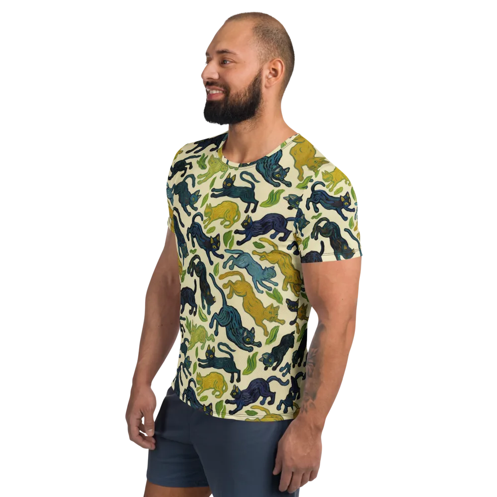 Velvet Alley Cats on Men's Athletic T-Shirt — Left