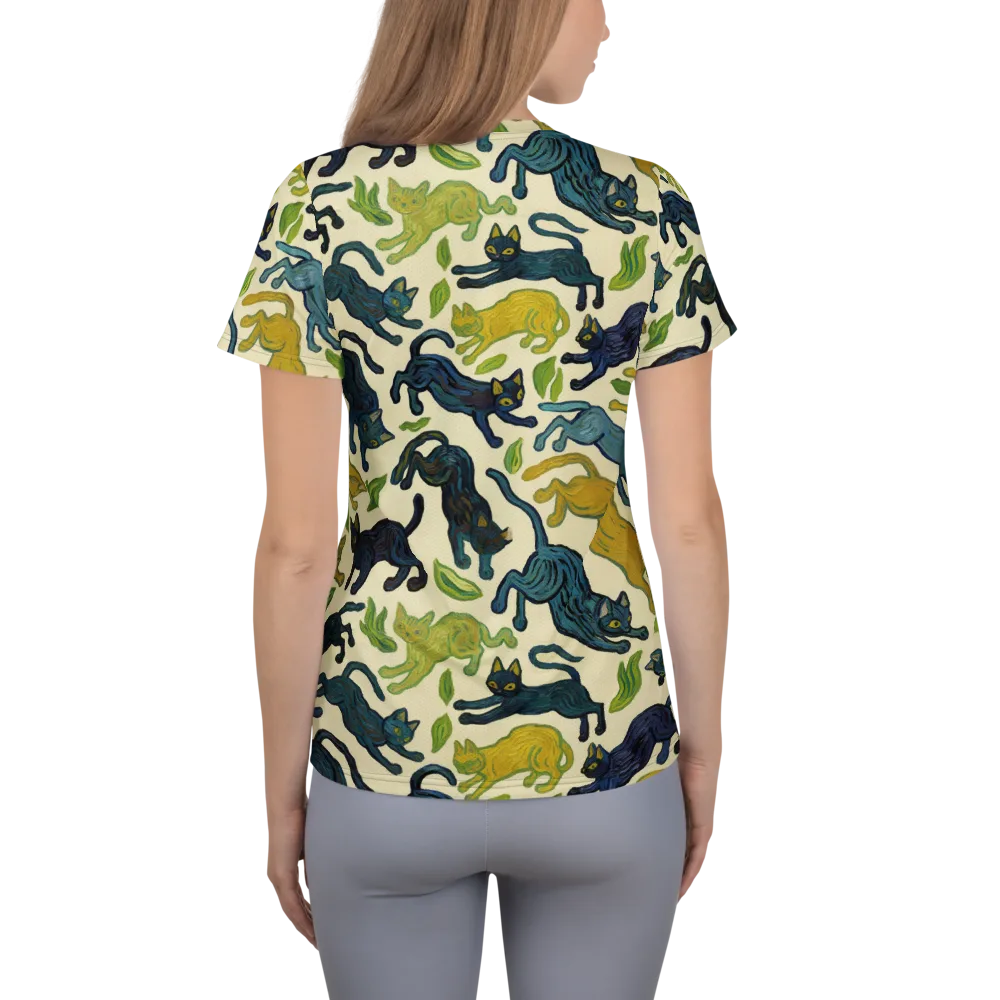 Velvet Alley Cats on Women's Athletic T-Shirt — Back