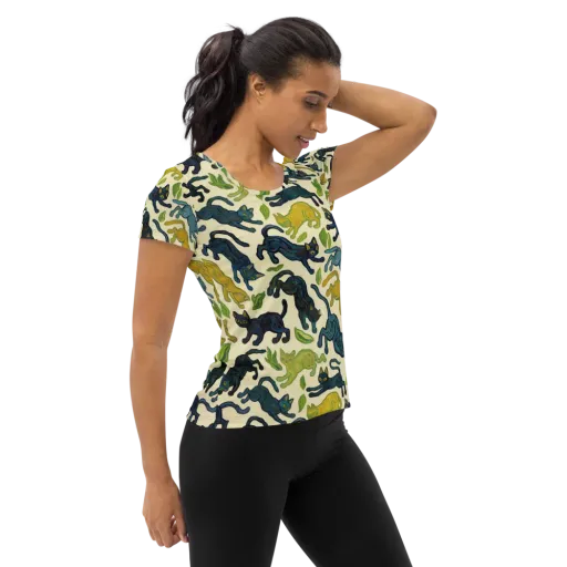 Velvet Alley Cats on a Women's Athletic T-Shirt