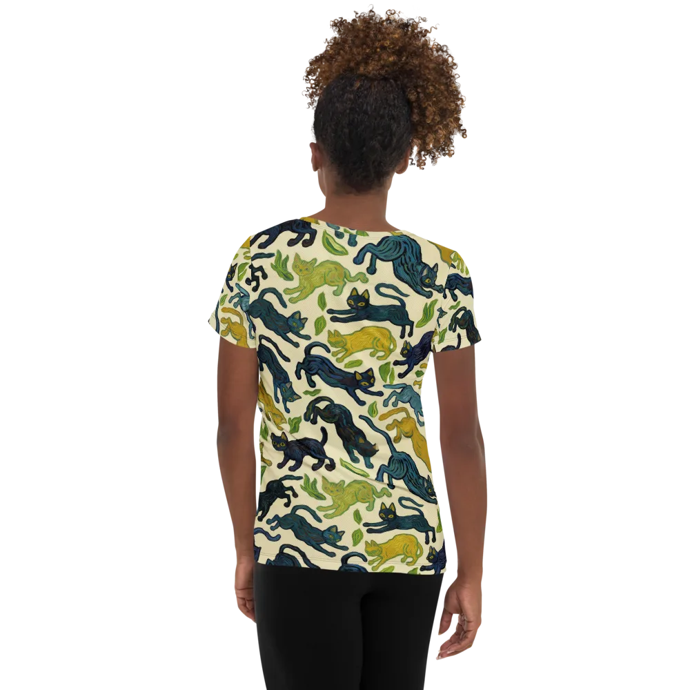 Velvet Alley Cats on Women's Athletic T-Shirt — Back