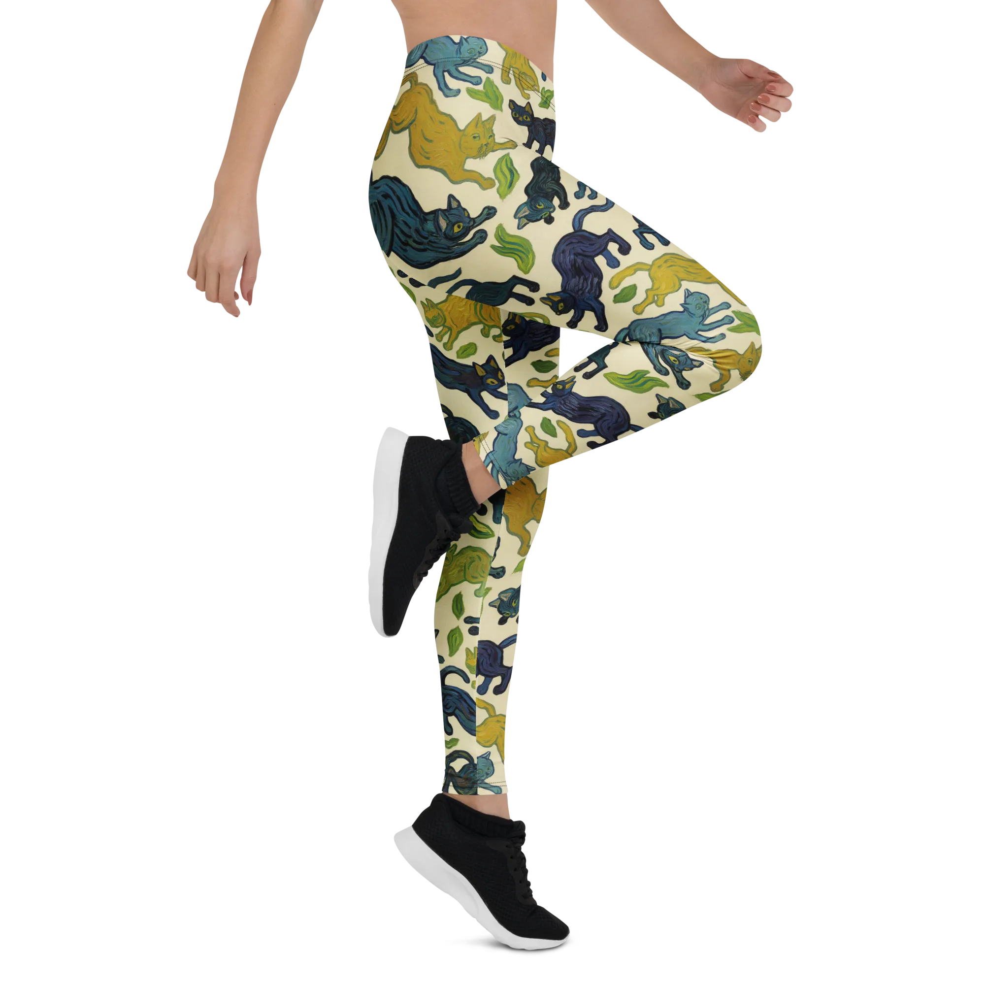 Velvet Alley Cats on Leggings — Right