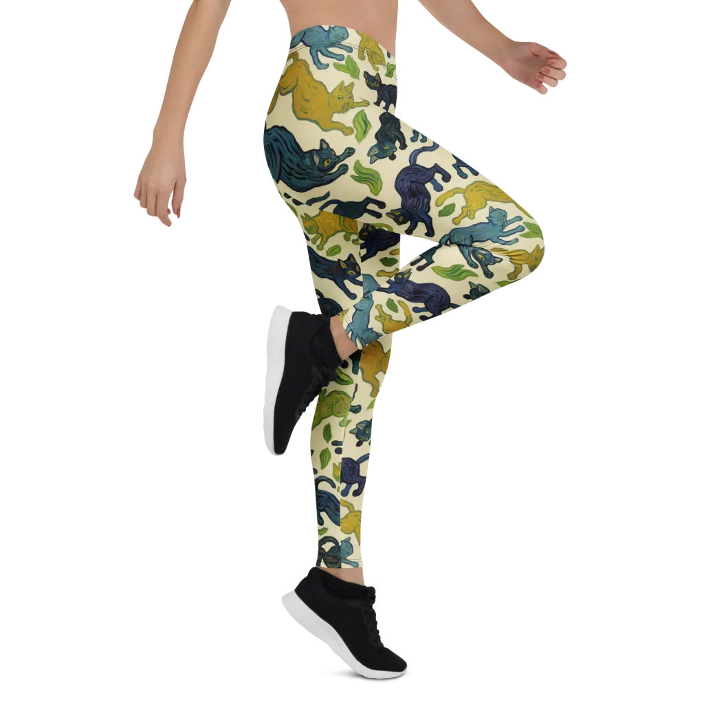 Velvet Alley Cats on Leggings — Right