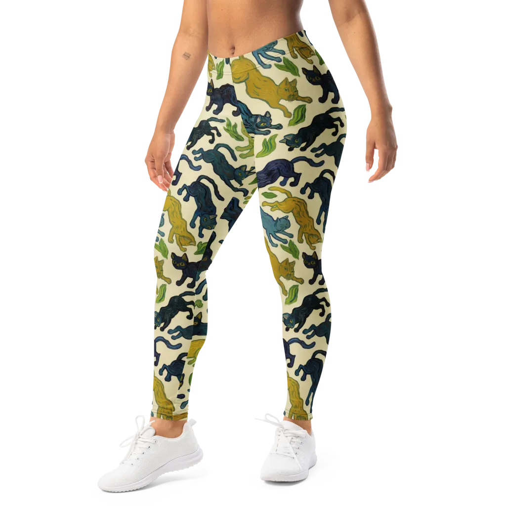 Velvet Alley Cats on Leggings — Left Front