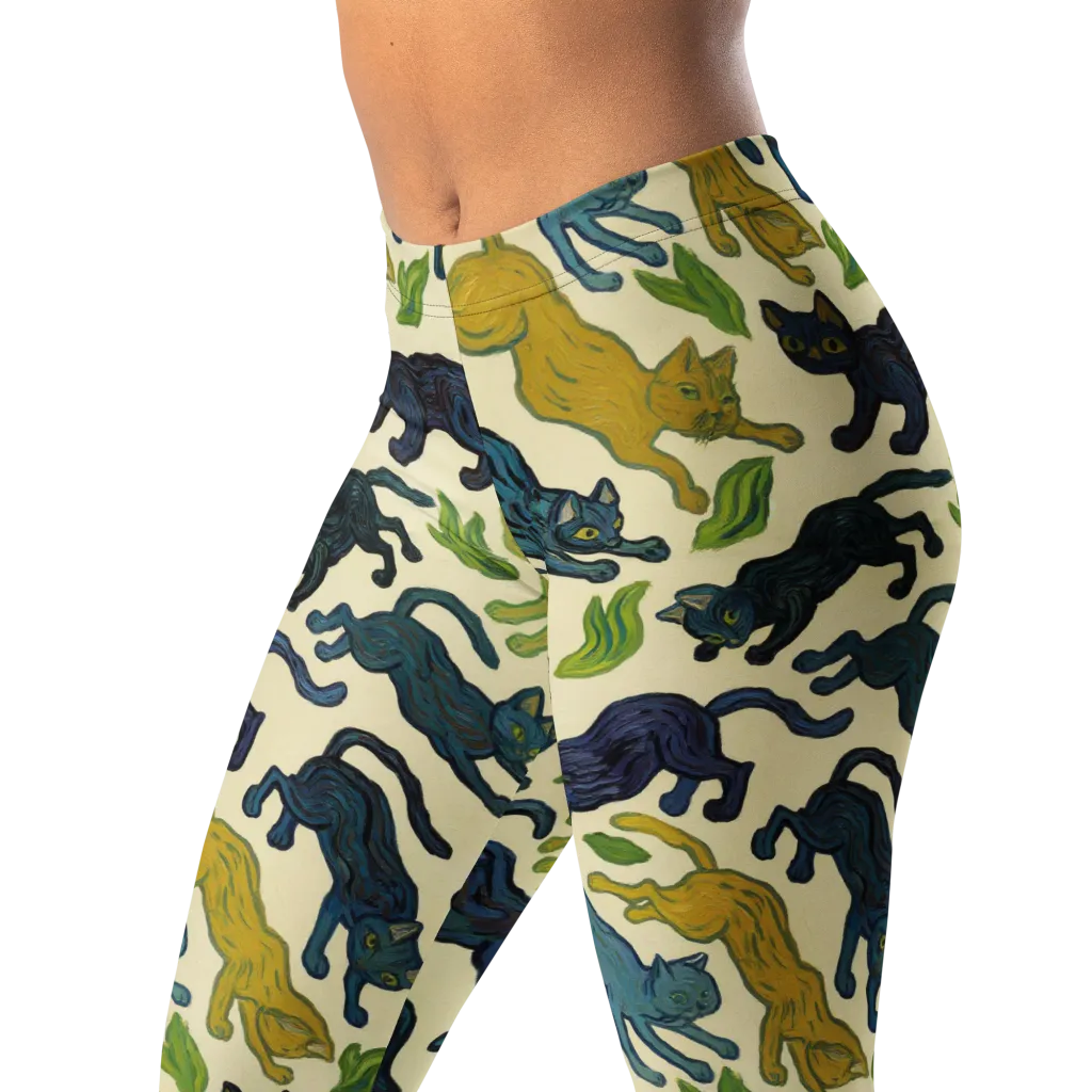 Velvet Alley Cats on Leggings — Left Front