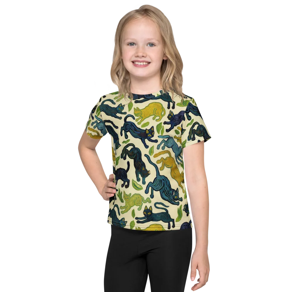 Velvet Alley Cats on Kids Crew Neck T-Shirt — Front
