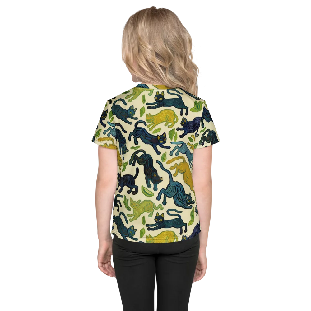Velvet Alley Cats on Kids Crew Neck T-Shirt — Back