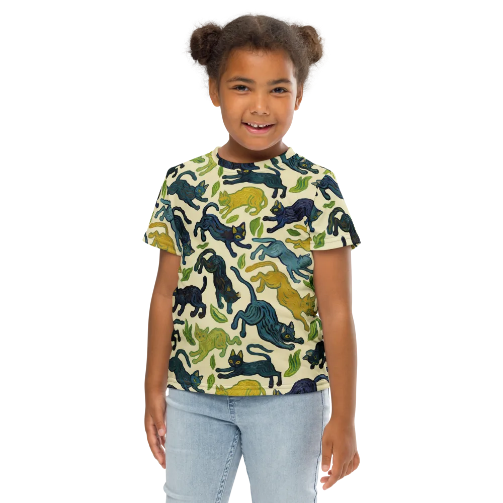 Velvet Alley Cats on Kids Crew Neck T-Shirt — Front