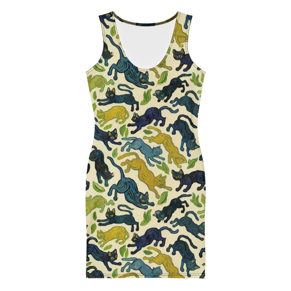 Velvet Alley Cats on Bodycon Dress — Front