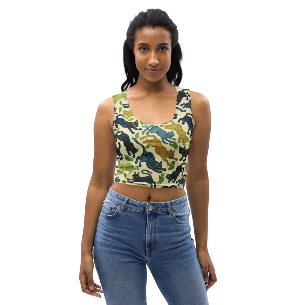 Velvet Alley Cats on Crop Top — Front