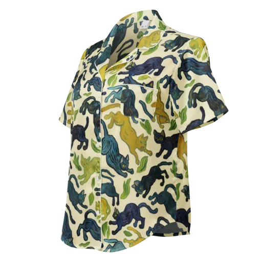 Velvet Alley Cats on a Women's Short Sleeve Pajama Top